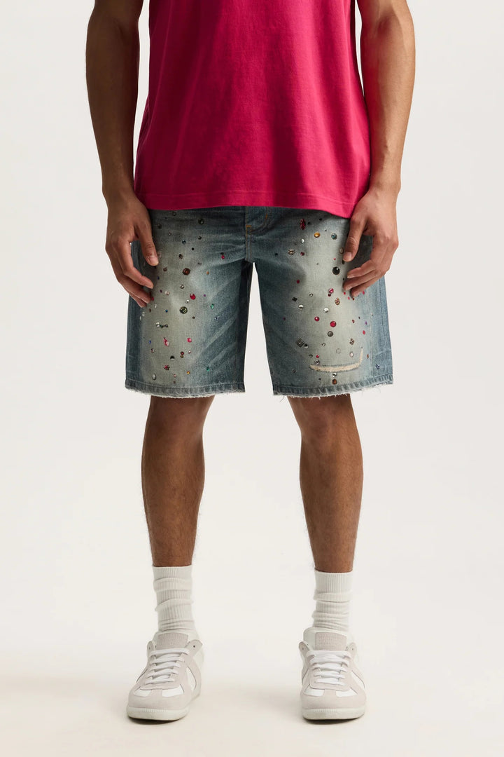 Purple Cyanine Jewel Shorts - LT Indigo