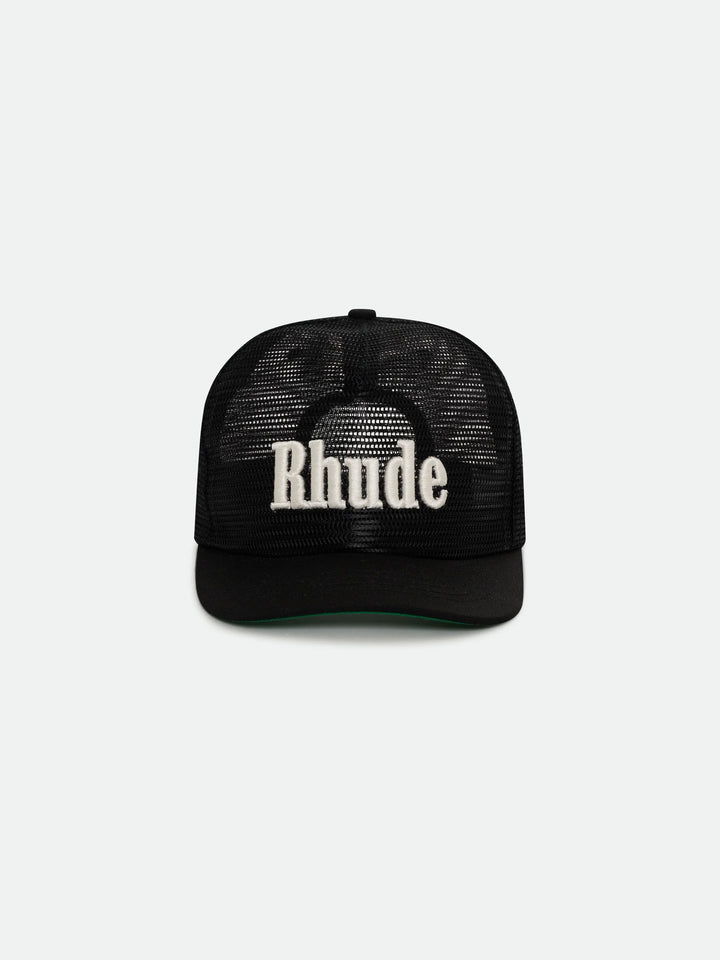 Rhude Logo Mesh Hat - Black / White 3028