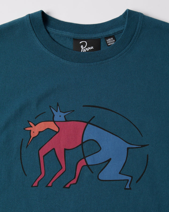 By Parra The Zoomies T-Shirt - Mallard Green