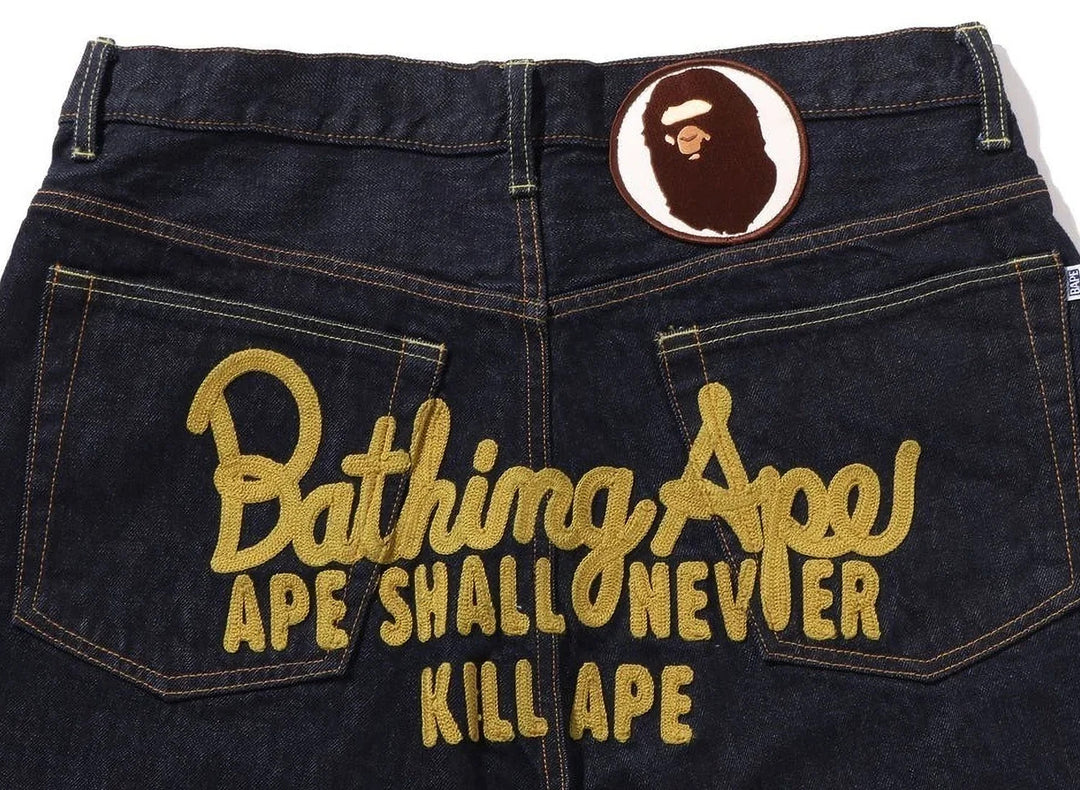 BAPE CHAMPION DENIM PANTS M INDIGO