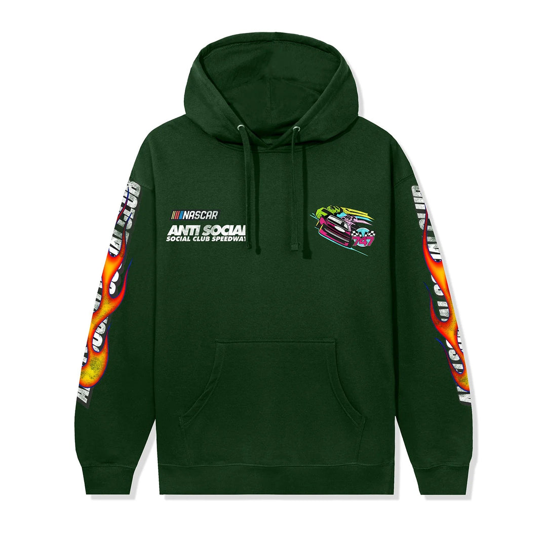 Anti Social Social Club x Nascar Daytona Hoodie - Dark Green