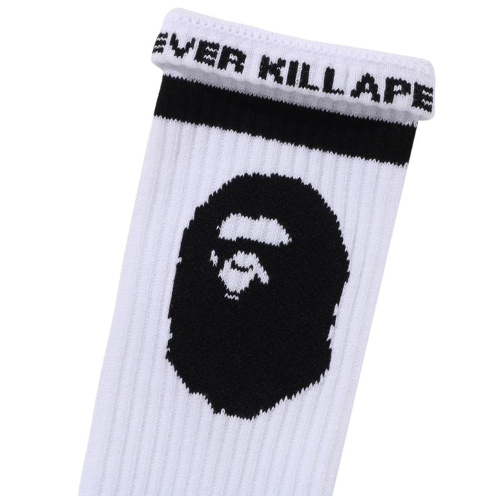 BAPE APE HEAD LINE SOCKS M WHITE