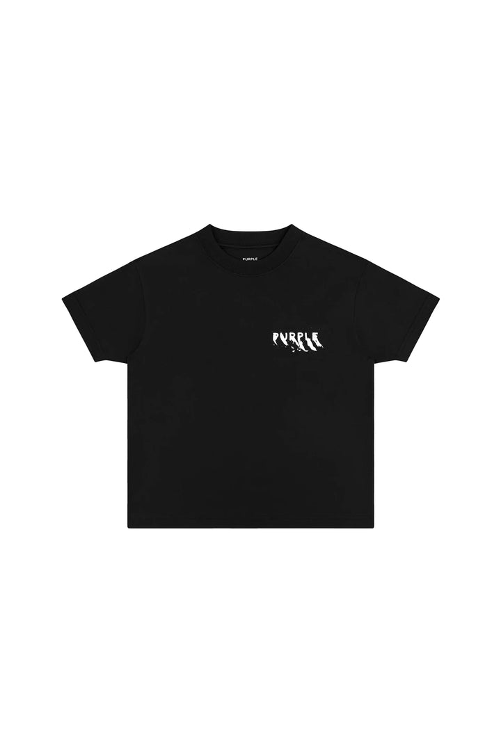 Purple Brand For Kids -  Kids' Painted Wordmark Tee Black