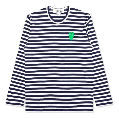 COMME DES GARCONS PLAY Green Printing Stripe Long Sleeves - Blue/White - AZ-T052-051-1