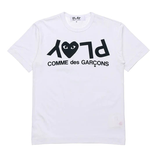 COMME DES GARCONS PLAY Inverted Text T-Shirt - White - AZ-T068-051-1