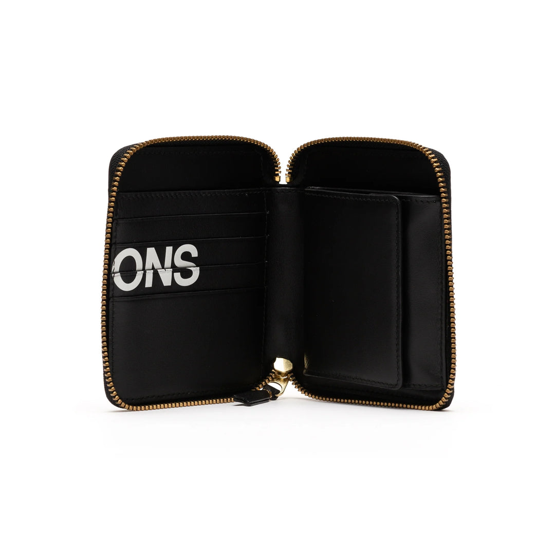 Comme Des Garcons Wallet Huge Logo Full Zip Around Wallet - Black - SA2100HL