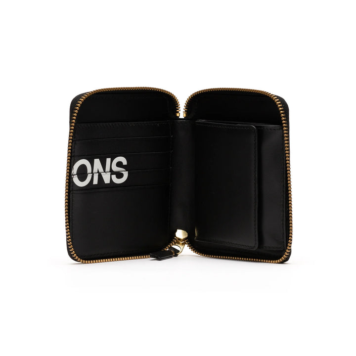 Comme Des Garcons Wallet Huge Logo Full Zip Around Wallet - Black - SA2100HL