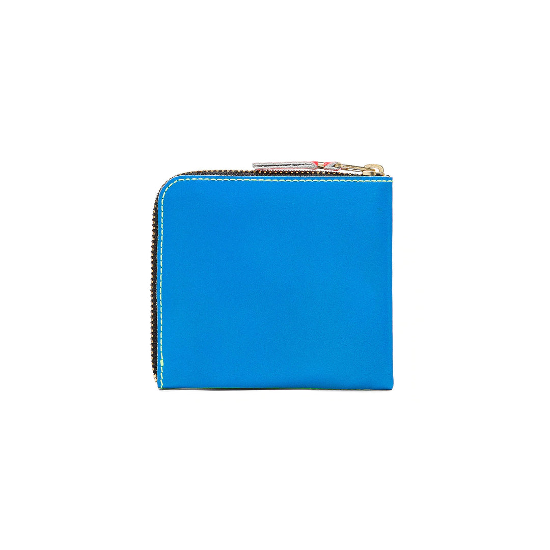 Comme Des Garcons Wallet Super Fluo Zip Around Wallet - Green/Blue - SA3100SF