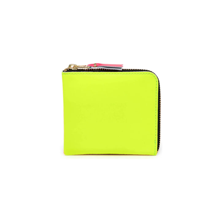 Comme Des Garcons Wallet Super Fluo Zip Around Wallet - Yellow/Light Orange - SA3100SF