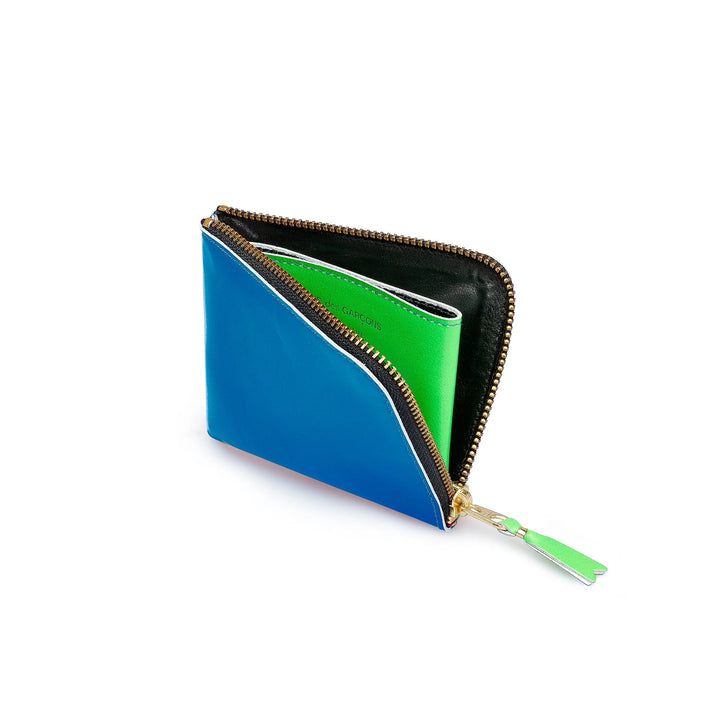 Comme Des Garcons Wallet Super Fluo Zip Around Wallet - Blue/Orange - SA3100SF