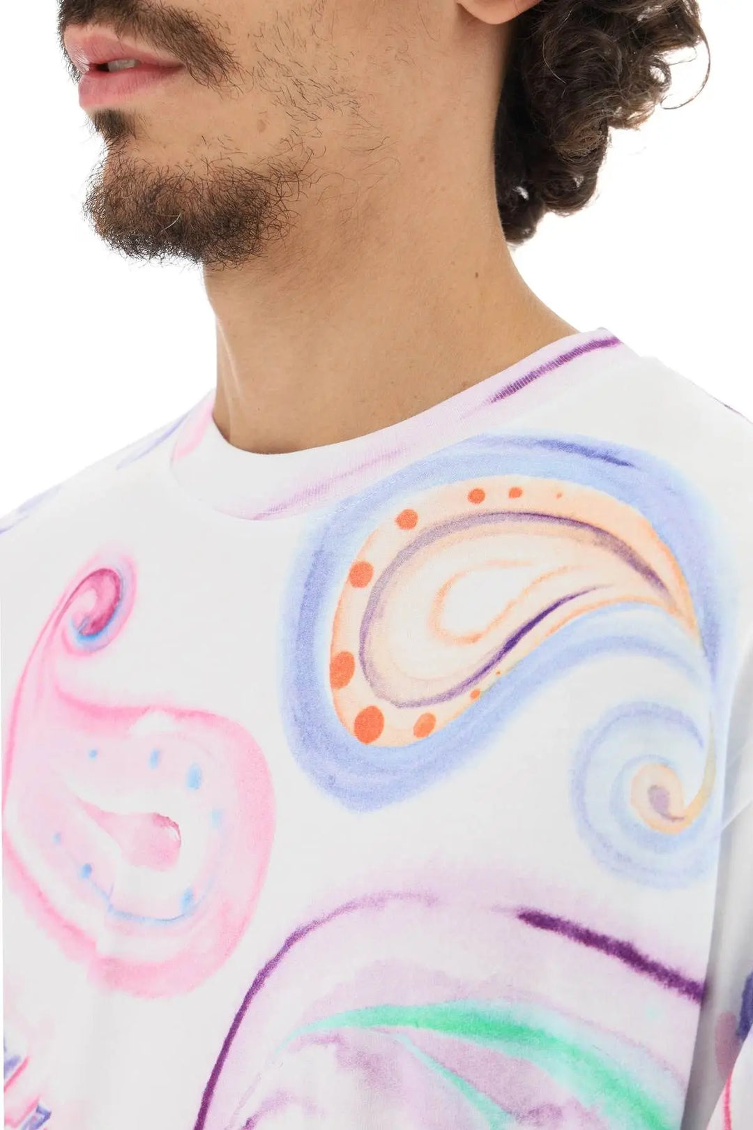 Rassvet Men LS Paisley T-Shirt Knit - White