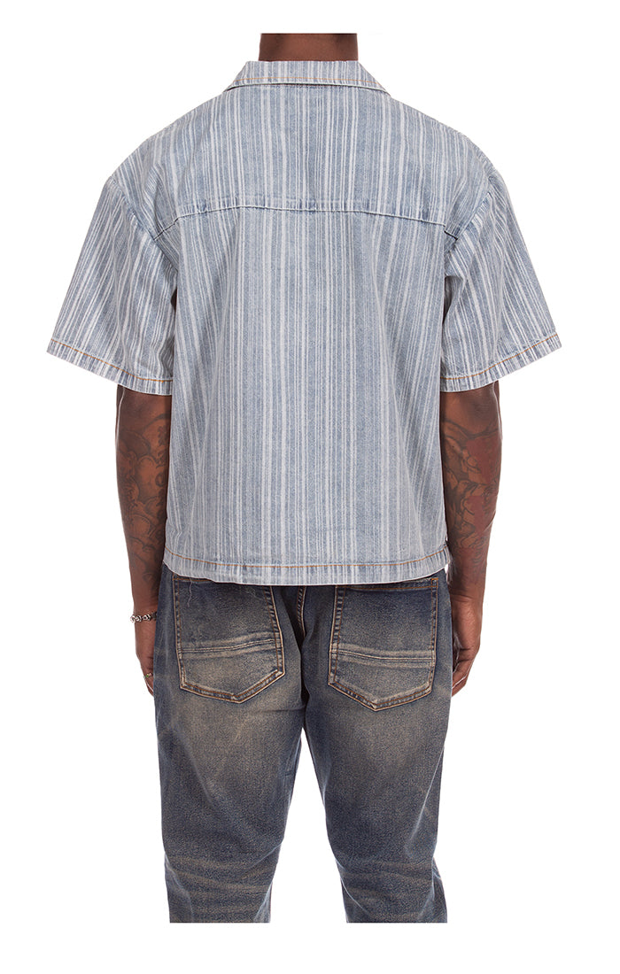 ICECREAM float ss woven - blue stripe