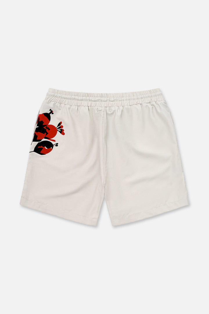 RTA Clyde Elasticated Short - Beige Poppy