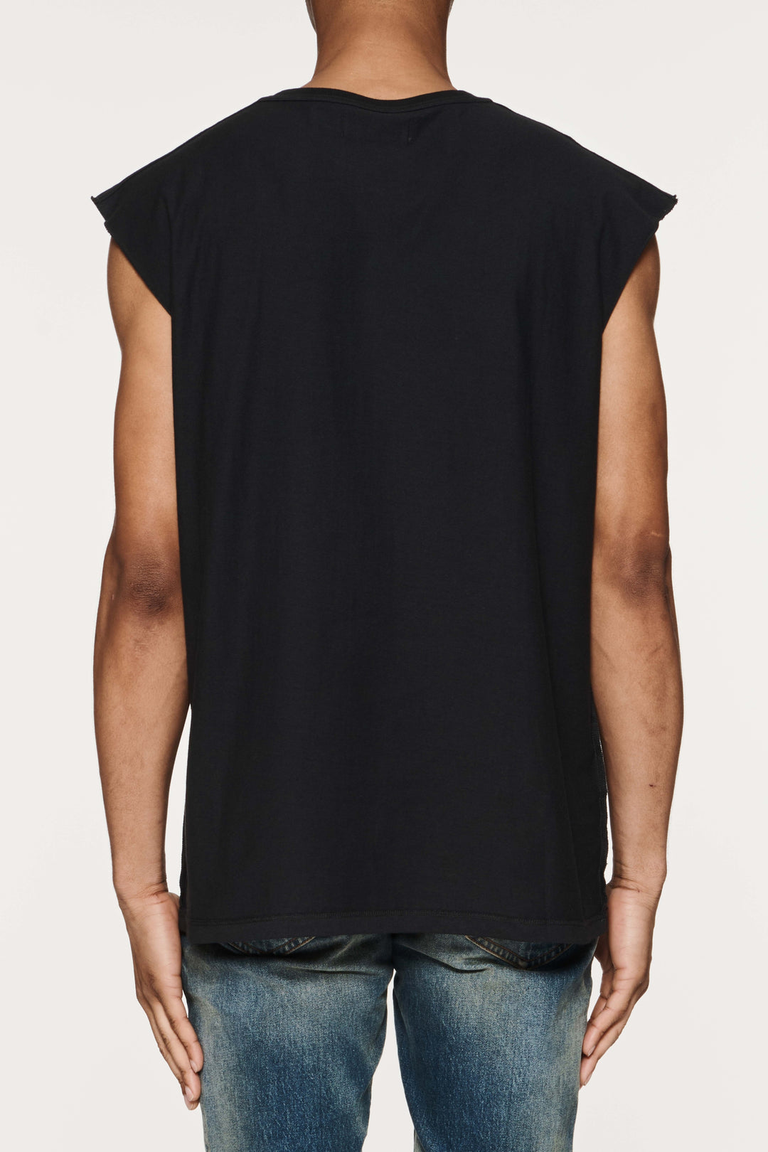 Purple Brand P103 Black JHBB224 Textured Jersey Sleeveless - Black