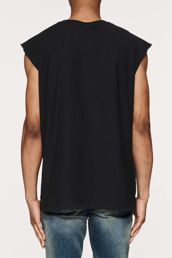 Purple Brand P103 Black JHBB224 Textured Jersey Sleeveless - Black