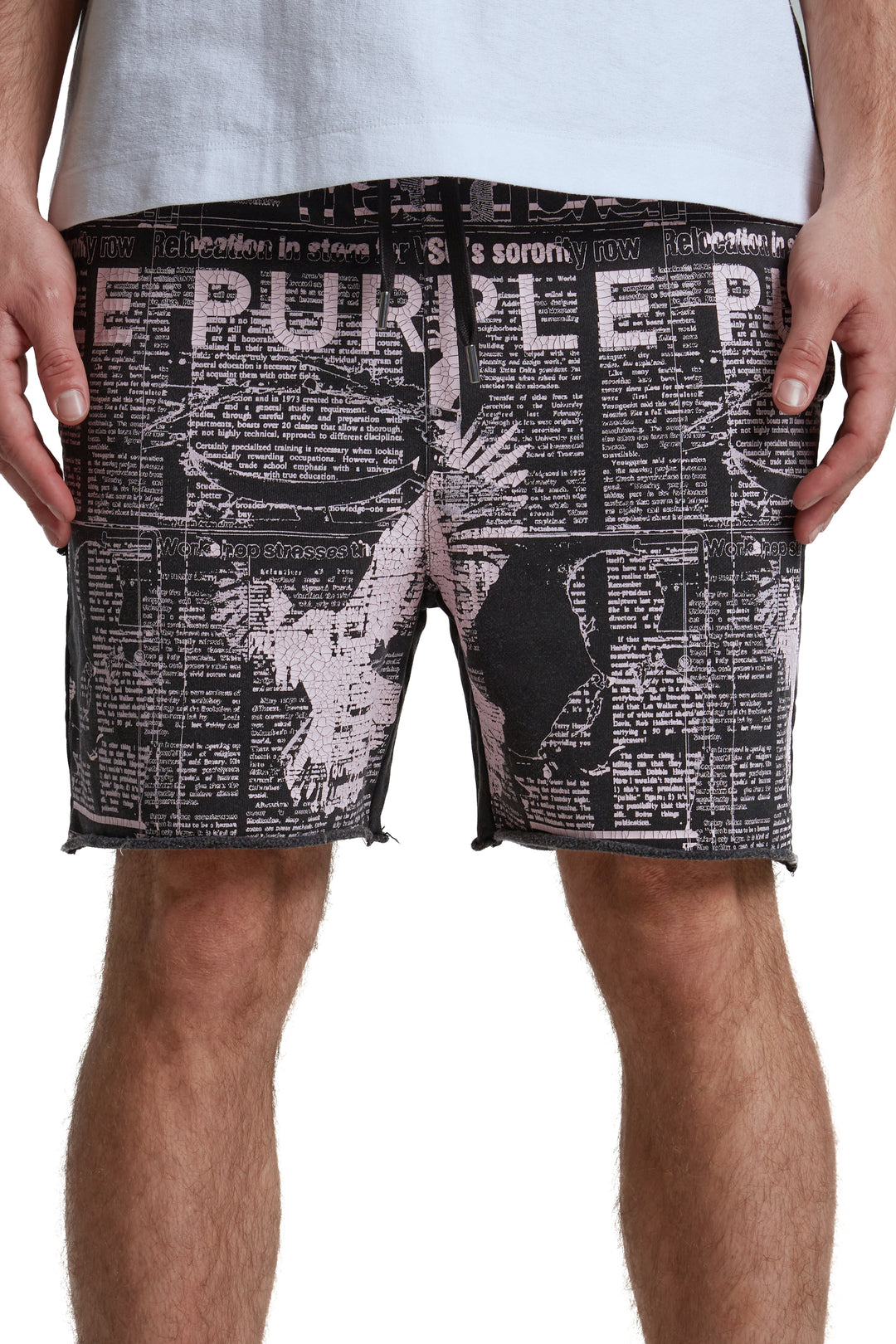 Purple Brand P446 Black MFBG325 MWT Fleece Short - Black