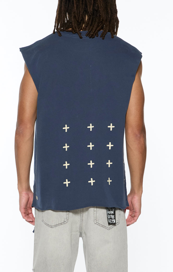 KSUBI all day biggie cut off tee - navy