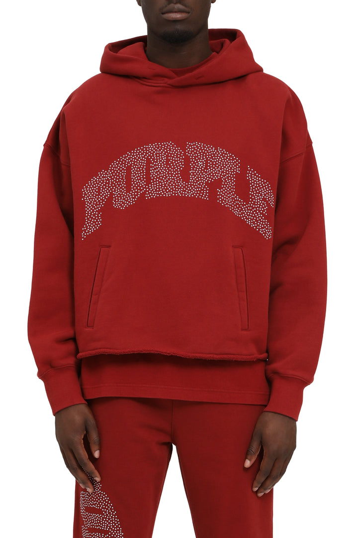 Purple Brand M4104 Red HSHF126 HWT Fleece Oversized Hoodie - Red