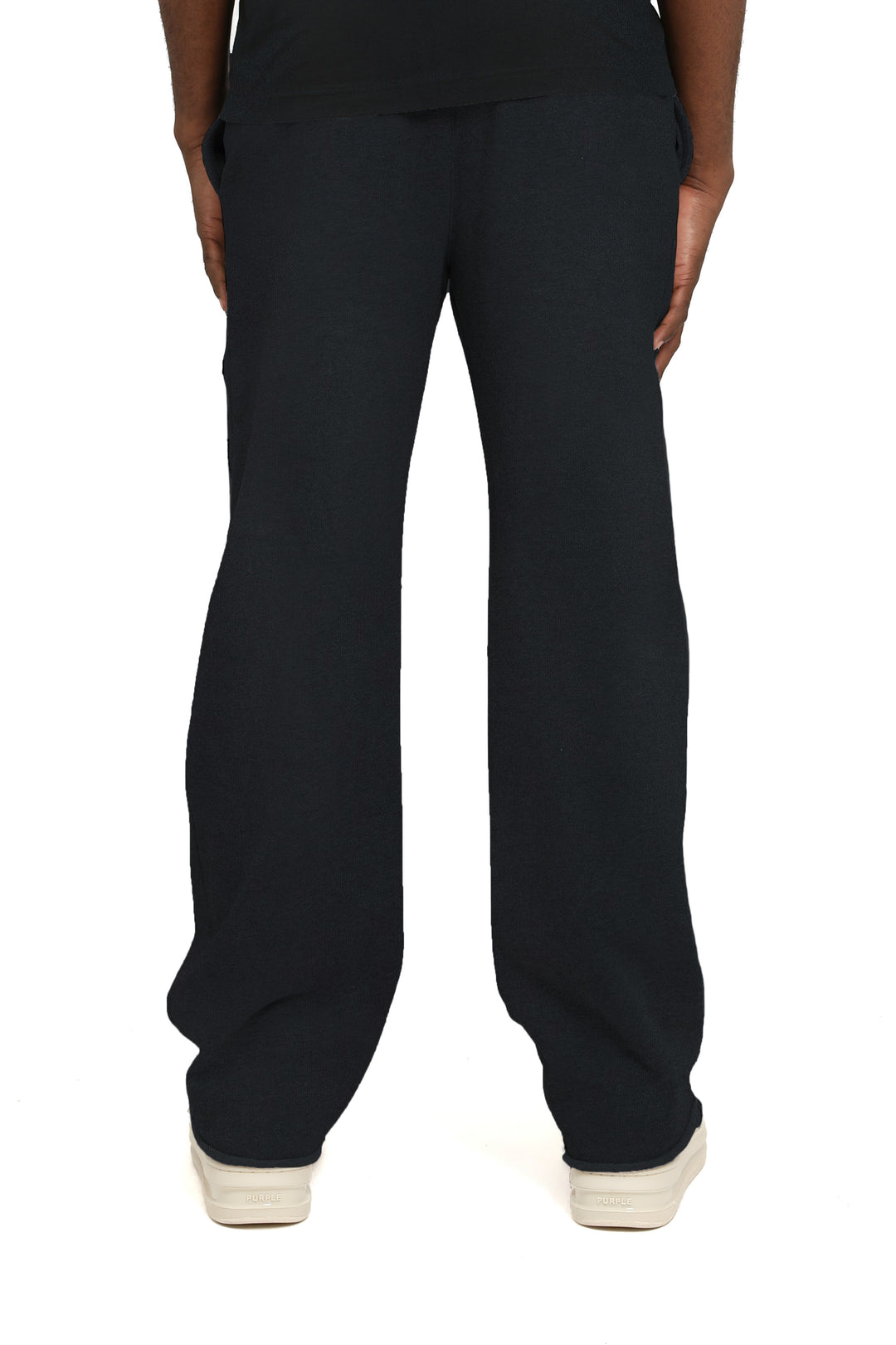 Purple Brand M4159 Black MBHC126 Fleece Pant Cutt Off - Black