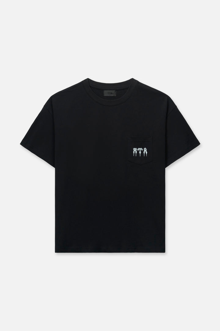 RTA Bastien Pocket Tee - Black Spiked R