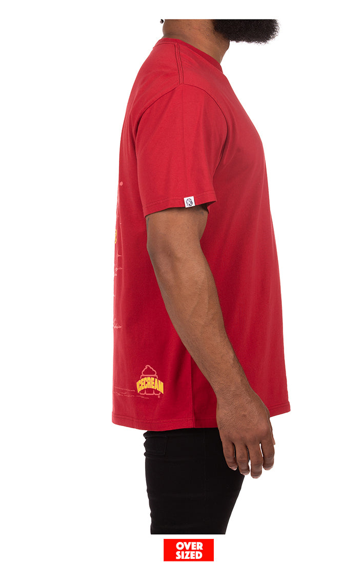ICECREAM out of this world s/s tee (oversized) - chili pepper