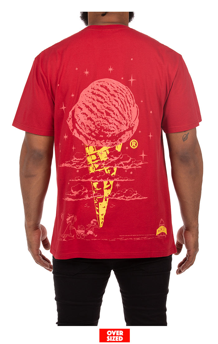 ICECREAM out of this world s/s tee (oversized) - chili pepper