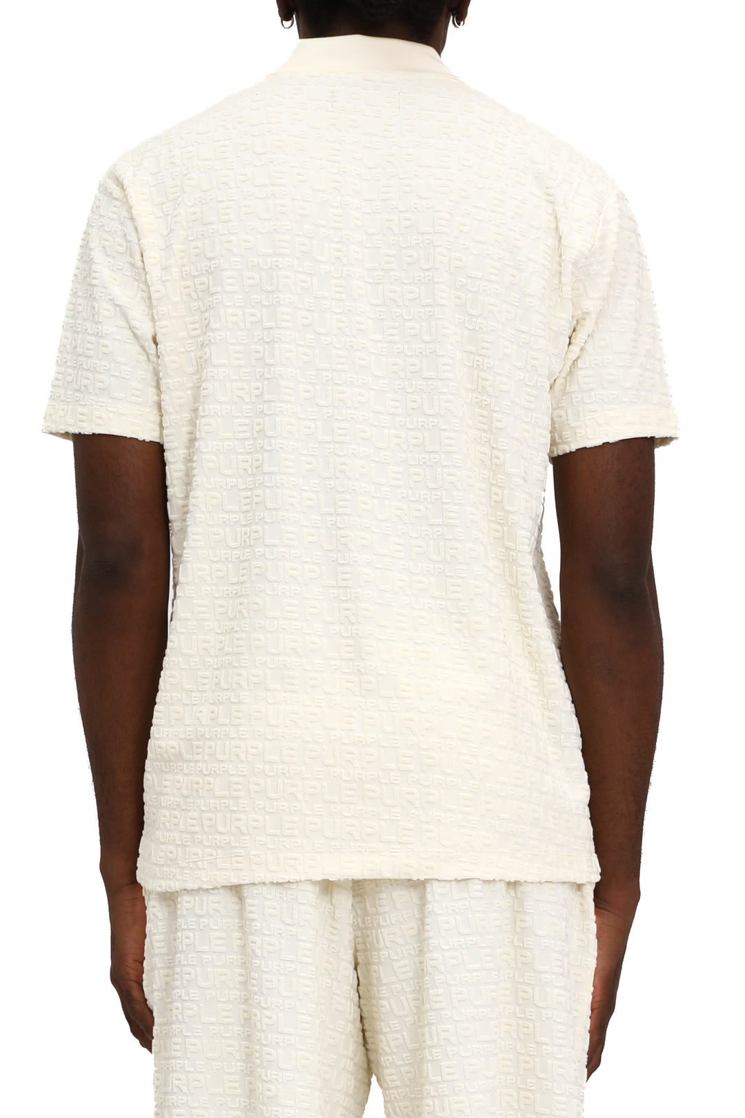Purple Brand P138 Off-White JTWW325 Terry Towel SS Polo Tee - Off-White