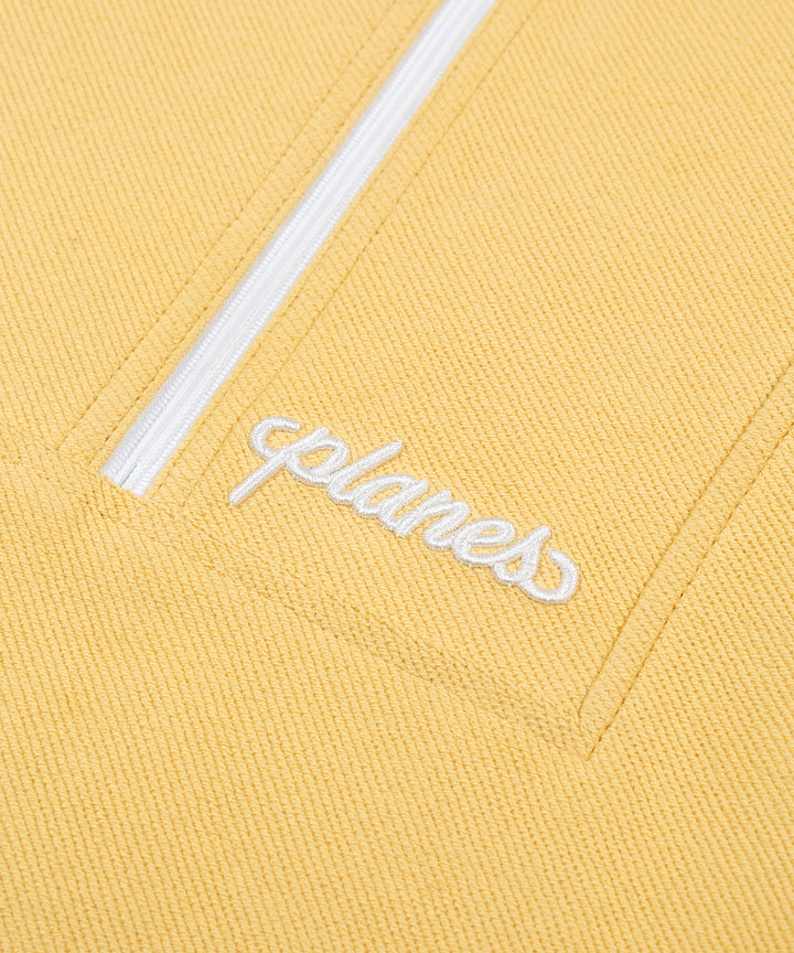 Paper Planes Reverse Terry Half Zip - Yellow