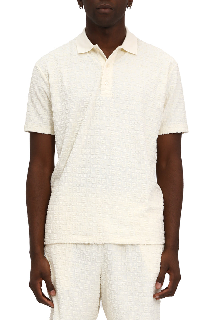 Purple Brand P138 Off-White JTWW325 Terry Towel SS Polo Tee - Off-White