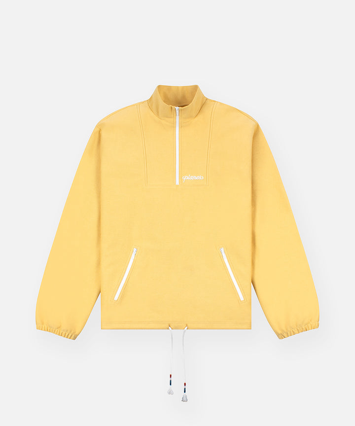 Paper Planes Reverse Terry Half Zip - Yellow