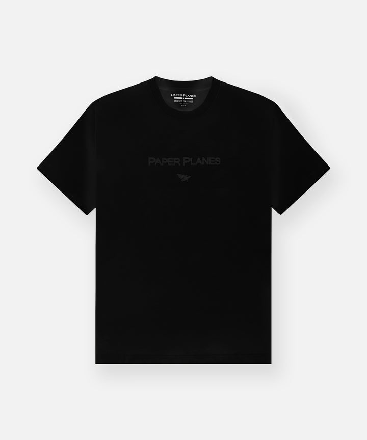 Paper Planes Heavyweight Textured Logo Tee - Black