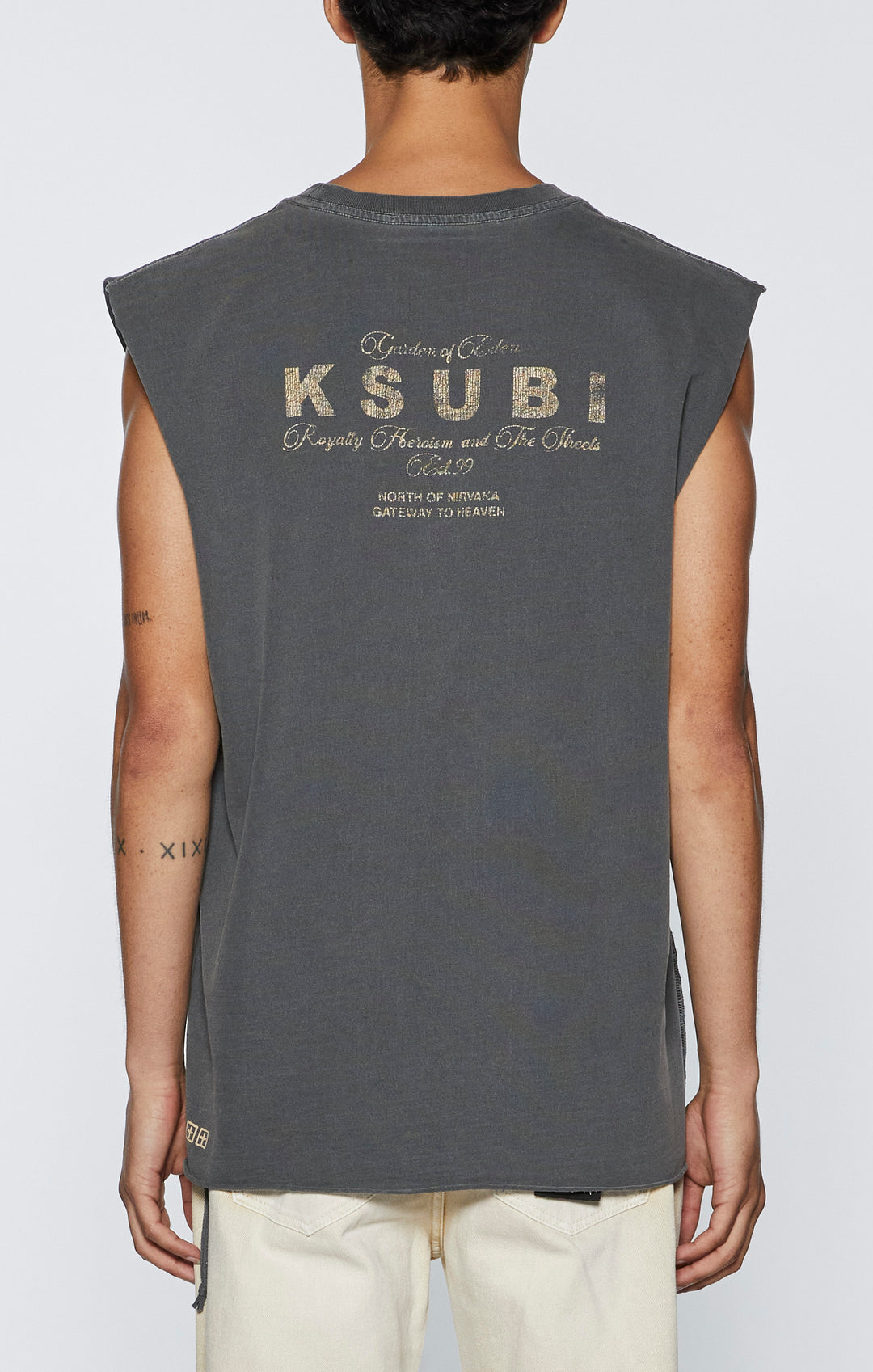 KSUBI lock cut off tee - charcoal