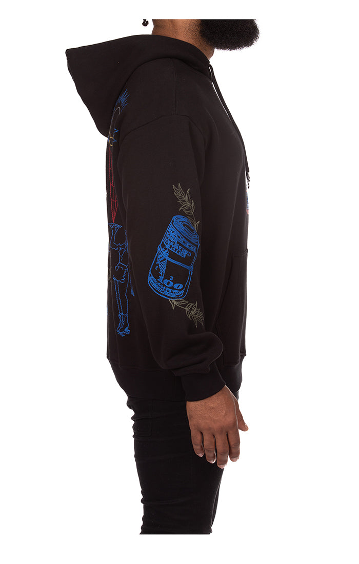 ICECREAM dollar caps l/s hoodie - black
