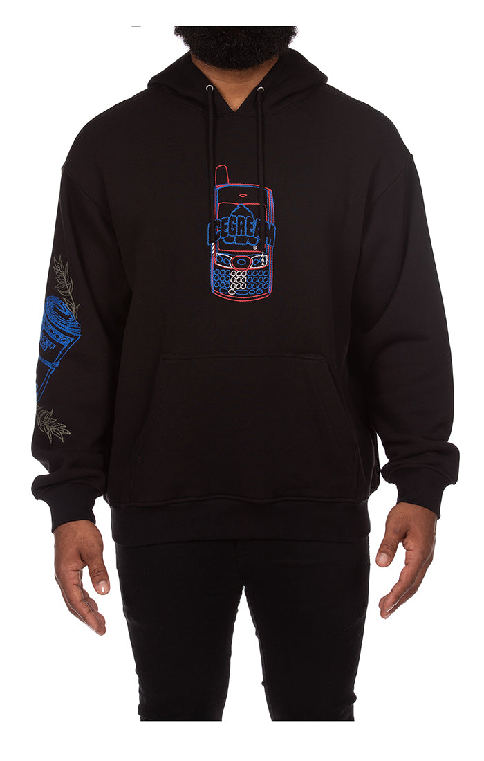 ICECREAM dollar caps l/s hoodie - black