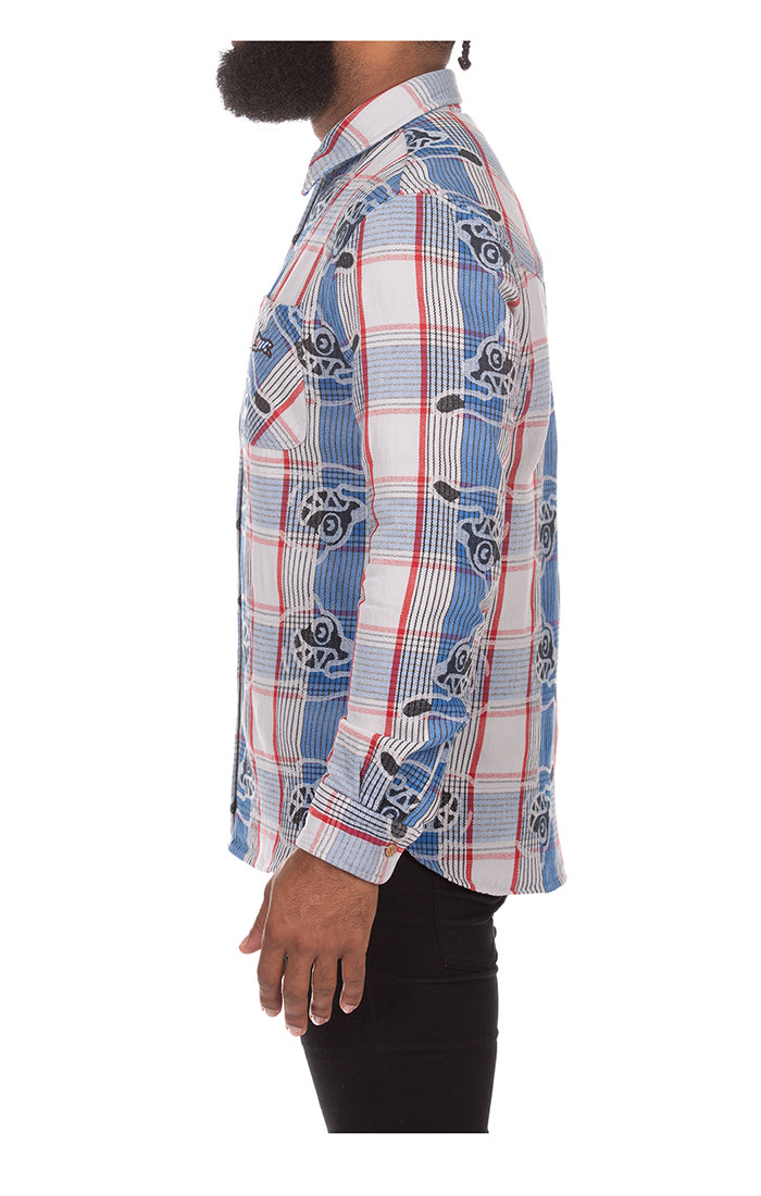 ICECREAM harry l/s woven - strong blue