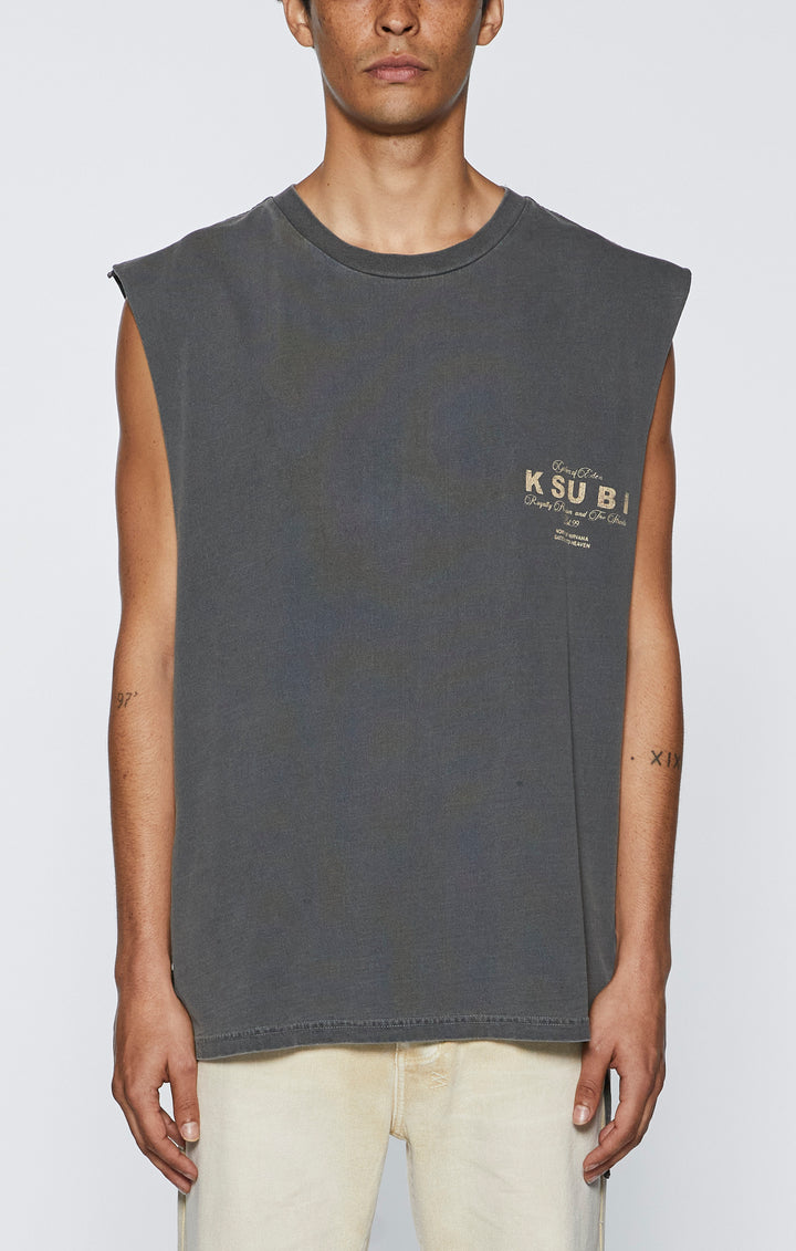 KSUBI lock cut off tee - charcoal
