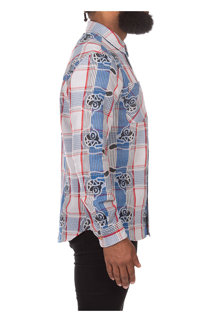 ICECREAM harry l/s woven - strong blue