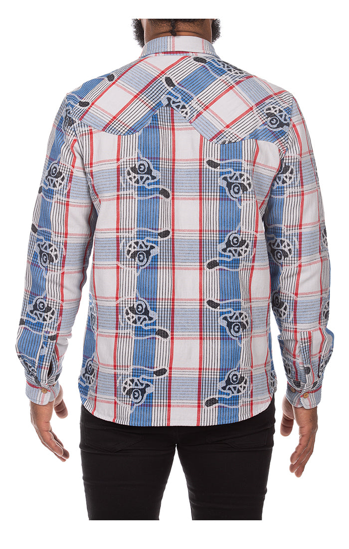 ICECREAM harry l/s woven - strong blue