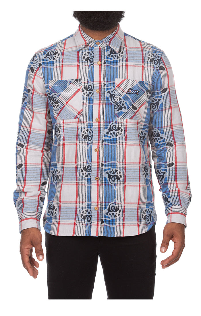 ICECREAM harry l/s woven - strong blue