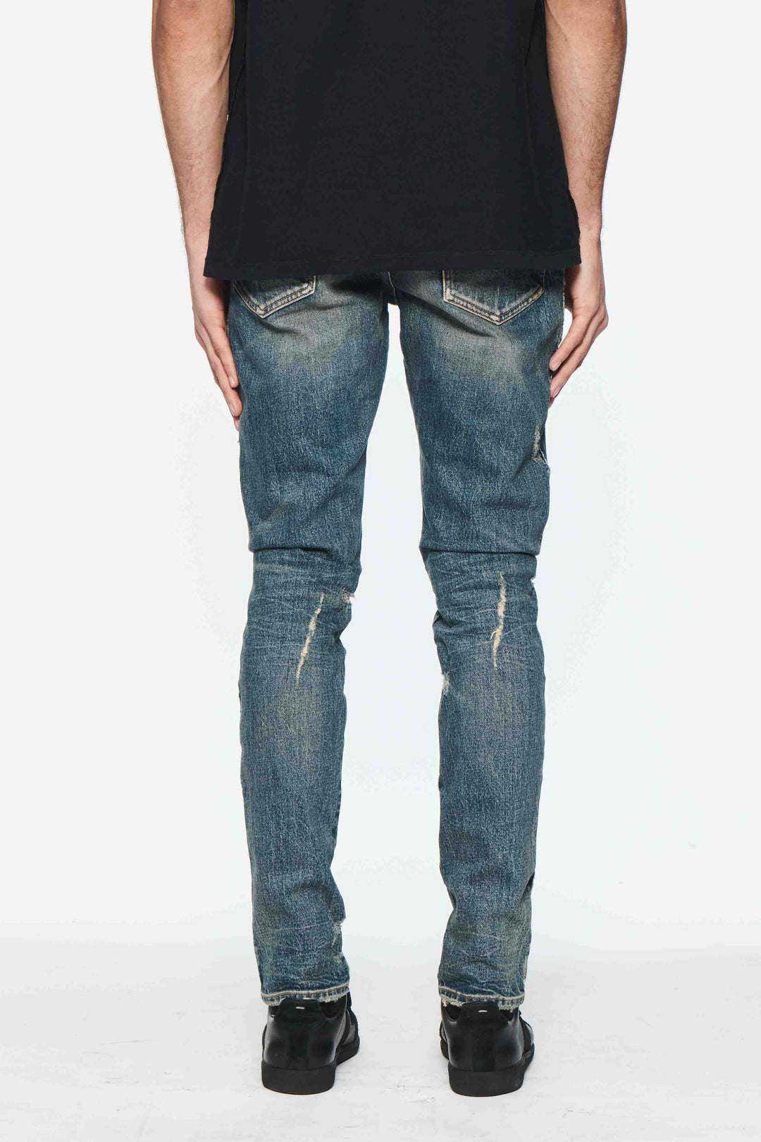 Purple Brand P001 Dark Indigo STKD424 Skinny Shadow Seam Coated - Dark Indigo