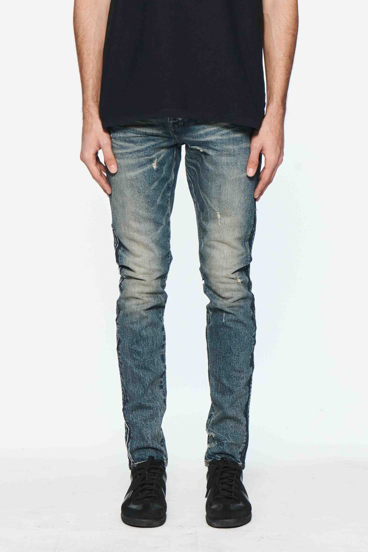 Purple Brand P001 Dark Indigo STKD424 Skinny Shadow Seam Coated - Dark Indigo
