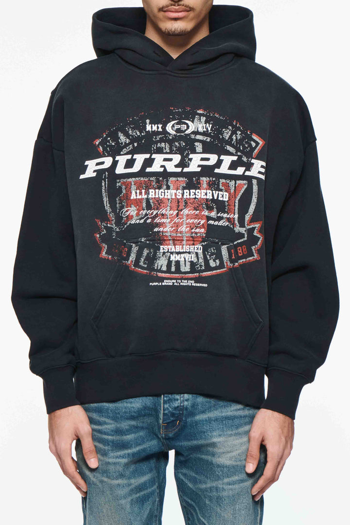 Purple Brand P401 Black HBBS424 HWT Fleece PO Hoody - Black