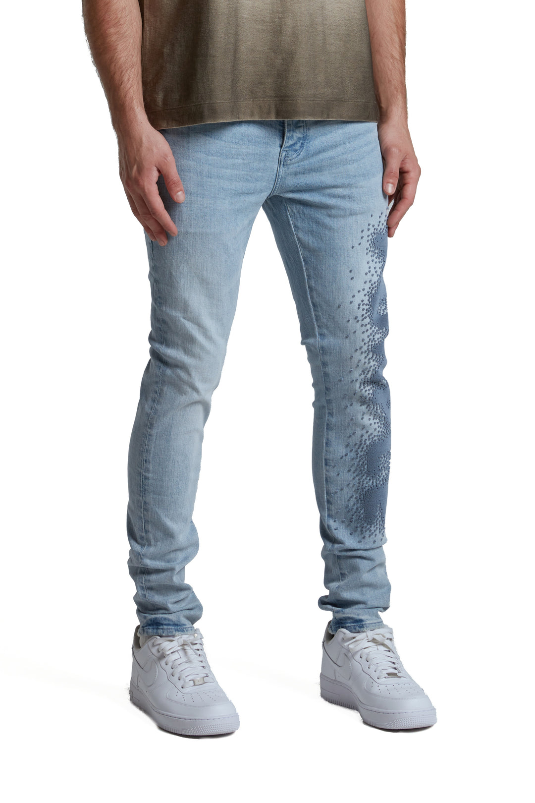 Purple Brand P001 Light Indigo SYFF325 Skinny Tuffetage - Light Indigo