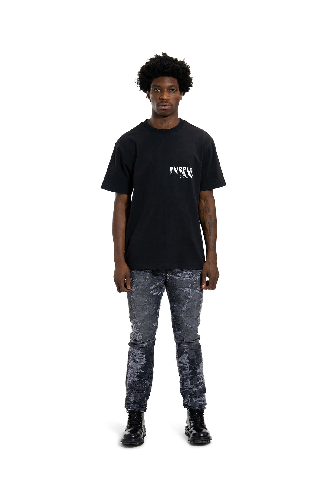 Purple Brand P117 Black HJBB423 Heavy Jersey SS Tee - Black