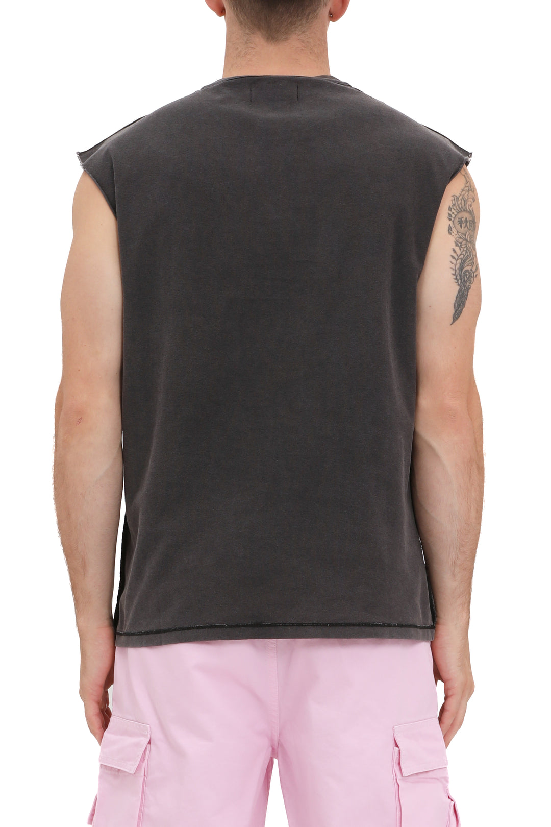 Purple Brand P103 Black TBGN325 Textured Jersey Sleeveless Top - Black