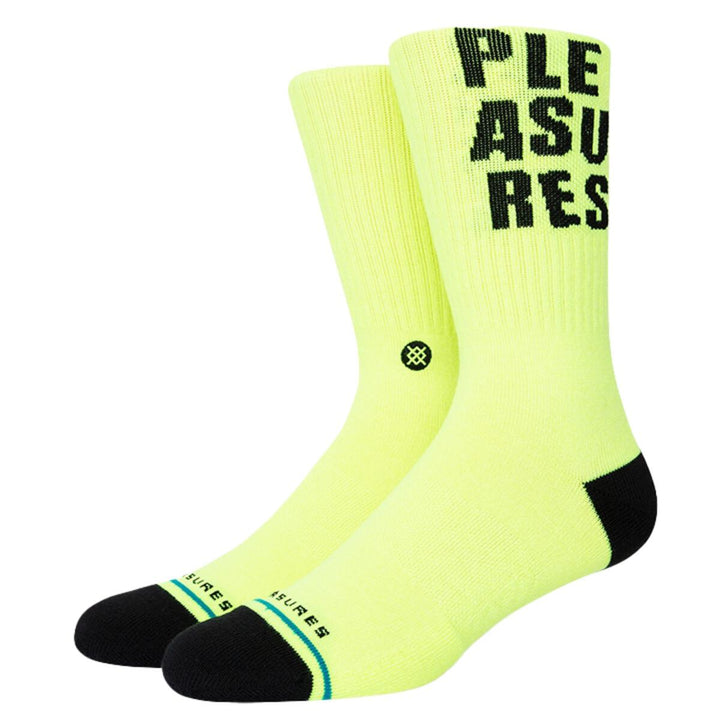 PLEASURES STANCE STACKED LOGO SOCKS - YELLOW