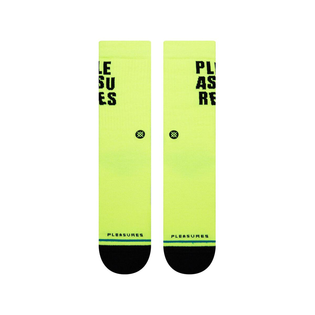 PLEASURES STANCE STACKED LOGO SOCKS - YELLOW