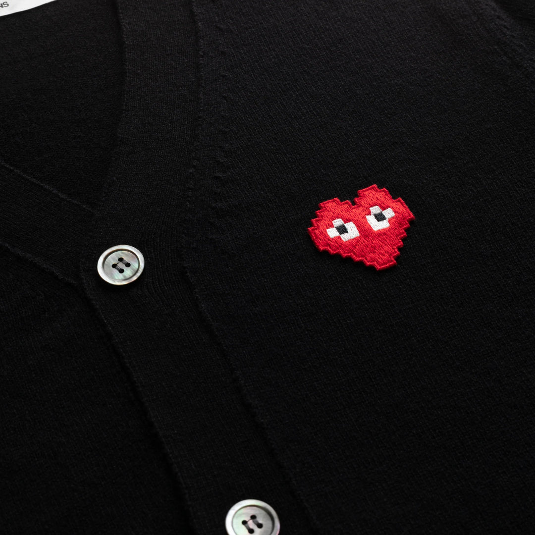 COMME DES GARCONS PLAY x the Artist Invader Men's Cardigan - Black - AZ-N084-051-1