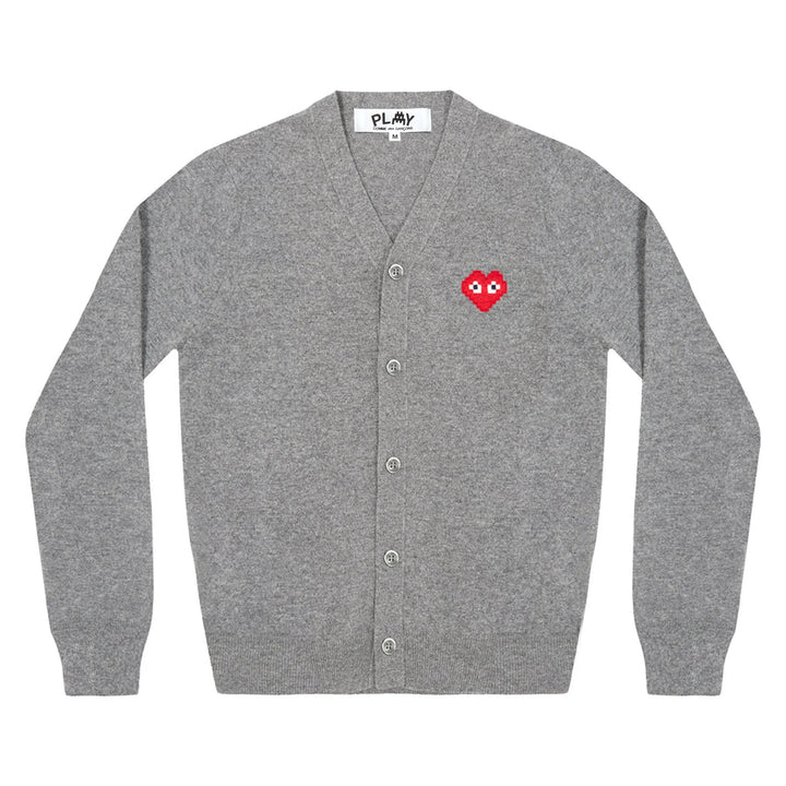 COMME DES GARCONS PLAY x the Artist Invader Men's Cardigan - Grey - AZ-N084-051-2