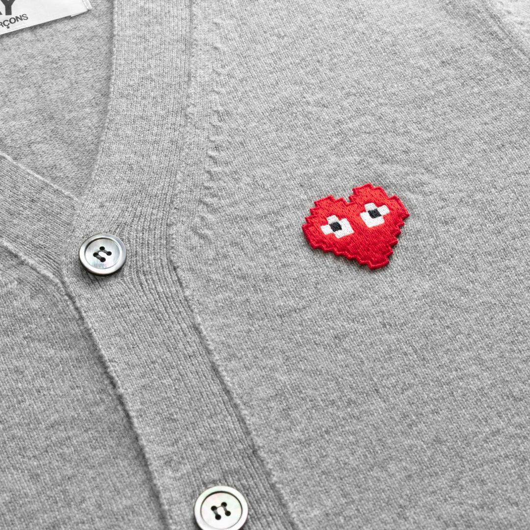 COMME DES GARCONS PLAY x the Artist Invader Men's Cardigan - Grey - AZ-N084-051-2